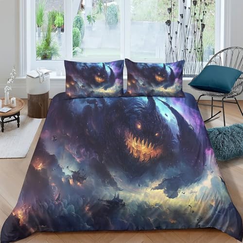 Housse de couette lion 3D confortable parure de lit microfibre 200x200 - 4