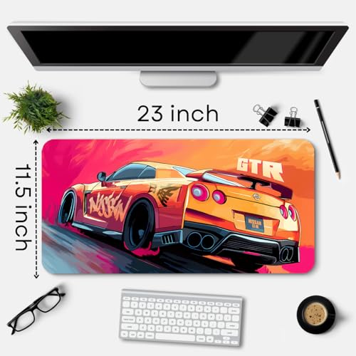 Image of Extended Gaming Mouse Pad for Desk (23x11.5 Inch) - Large Mouse Pad for Office & Home | Non-Slip Rubber Base, Smooth Surface Desk Mat for Laptop, Keyboard & Mouse (Sports Car Edition) (Print 3)