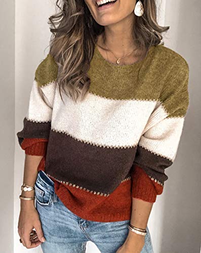 Image of ANCAPELION Women's Casual Sweater Pullover Winter Basic Sweatshirt Long Sleeve Cozy Knitted Jumper Tops Loose Fit