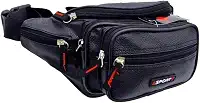 Pochete Masculina Bolsa Grande Preta Impermeável Ajustável QUBCCUM