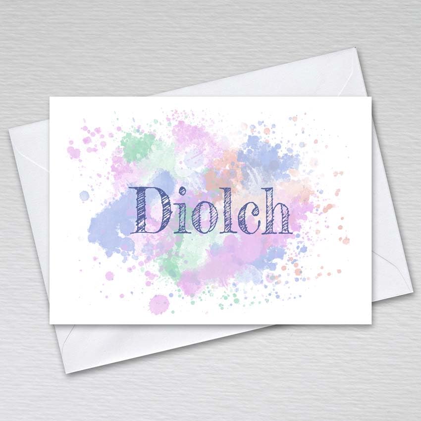 Pack of 50 Diolch Note Cards with Envelopes A6 Non-Folded Postcards for Weddings, Birthdays, Businesses Welsh Language Thank You Cards: Watercolour Diolch Cards (Pack of 50 with Envelopes)