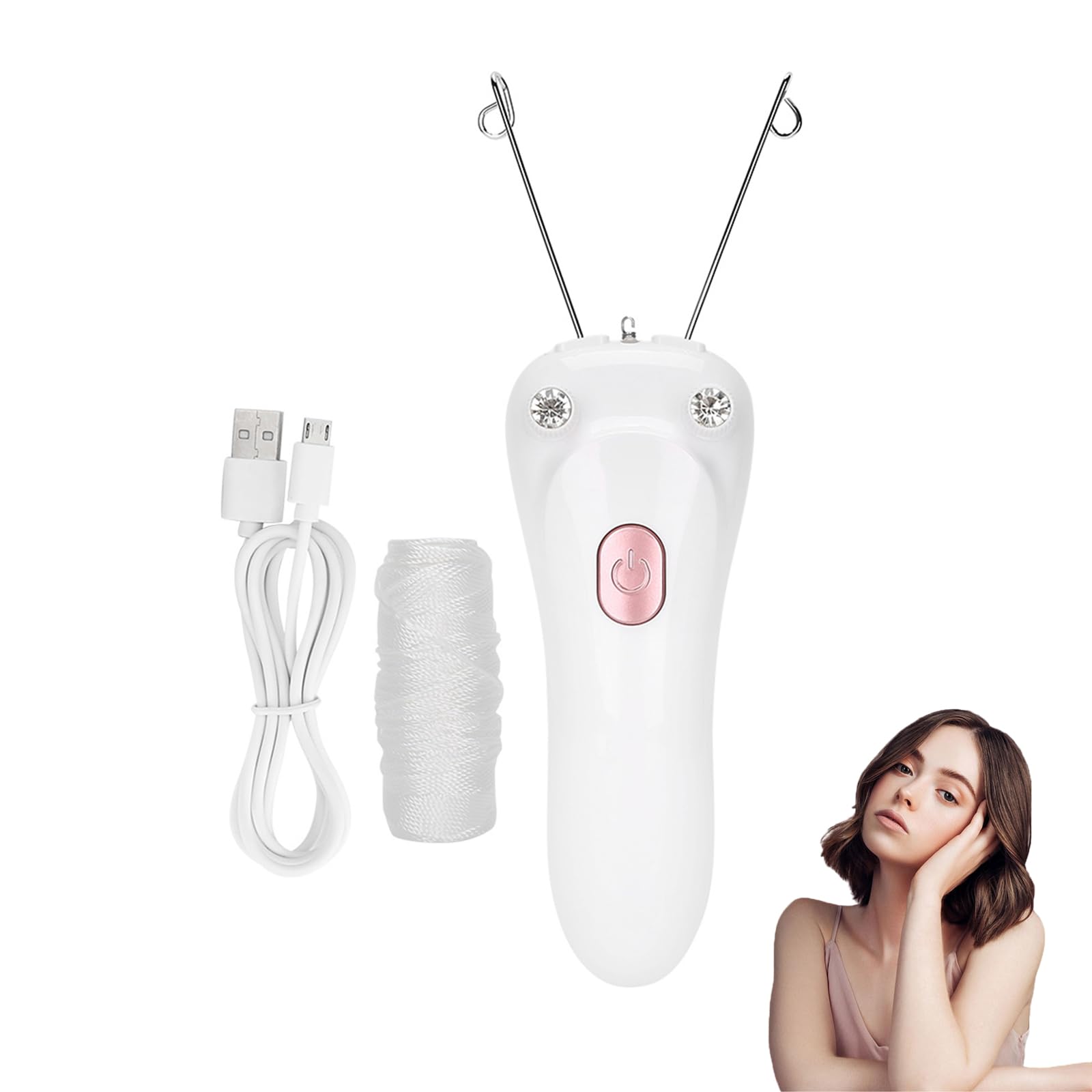 Threading Hair Removal Hair Removal Device Electric Threading Epilator USB Hair Remover for Body Hair Removal with Cotton