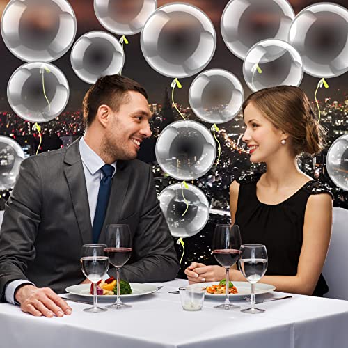 Image of 50 Pcs Clear Bubble Bobo Balloons Burbuja Transparent Clear Balloons for Christmas Wedding Birthday Indoor Outdoor Party Decoration(8 Inch, 10 Inch, 12 Inch)