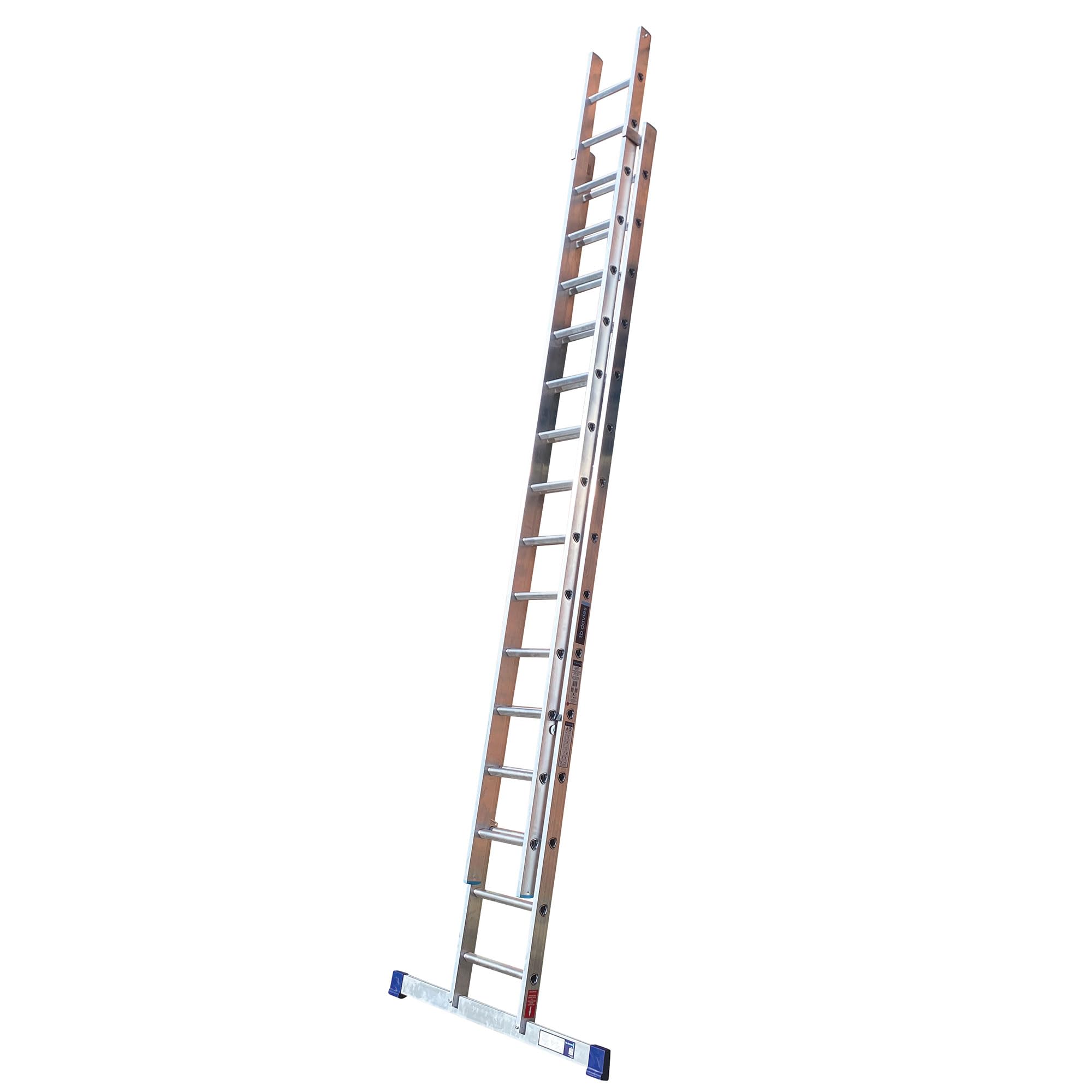 Tb Davies Black Trade Double Extension Ladder, 4.0 Meter / 13.12 Feet, Extends To 7.0 Meters / 22.96 Feet, Comfort D-Shaped Rungs, 3-Year Warranty, En131 Professional