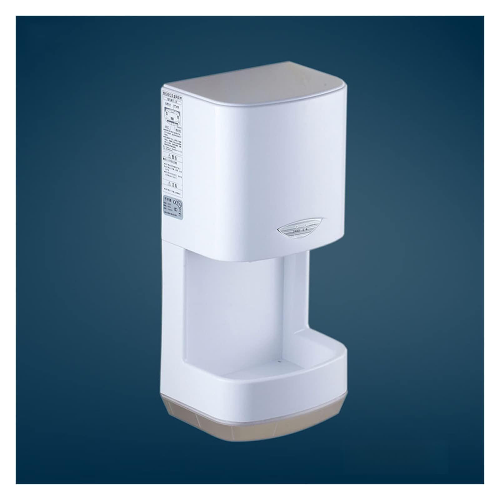 Secador de Manos, Secador de manos inducción automático 1200 W, secador baño teléfono móvil soplado alta velocidad montado en la pared con bandeja agua(Bianco)
