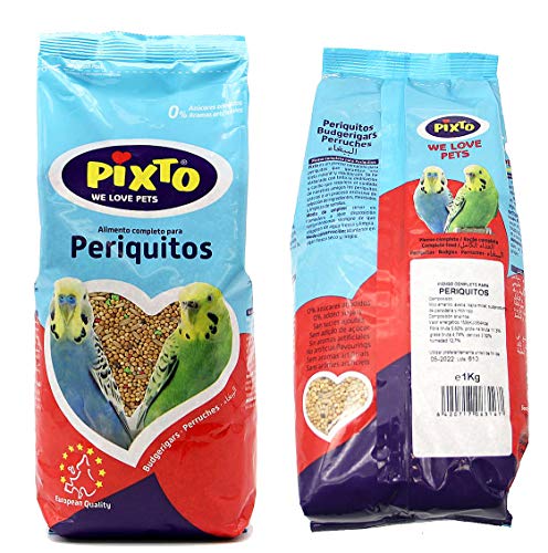 BPS Pienso Periquitos 1Kg Alimento Completo Comida con Formula Alta Energía Material Natural Receta Equilibrada con Base Científica BPS-11401