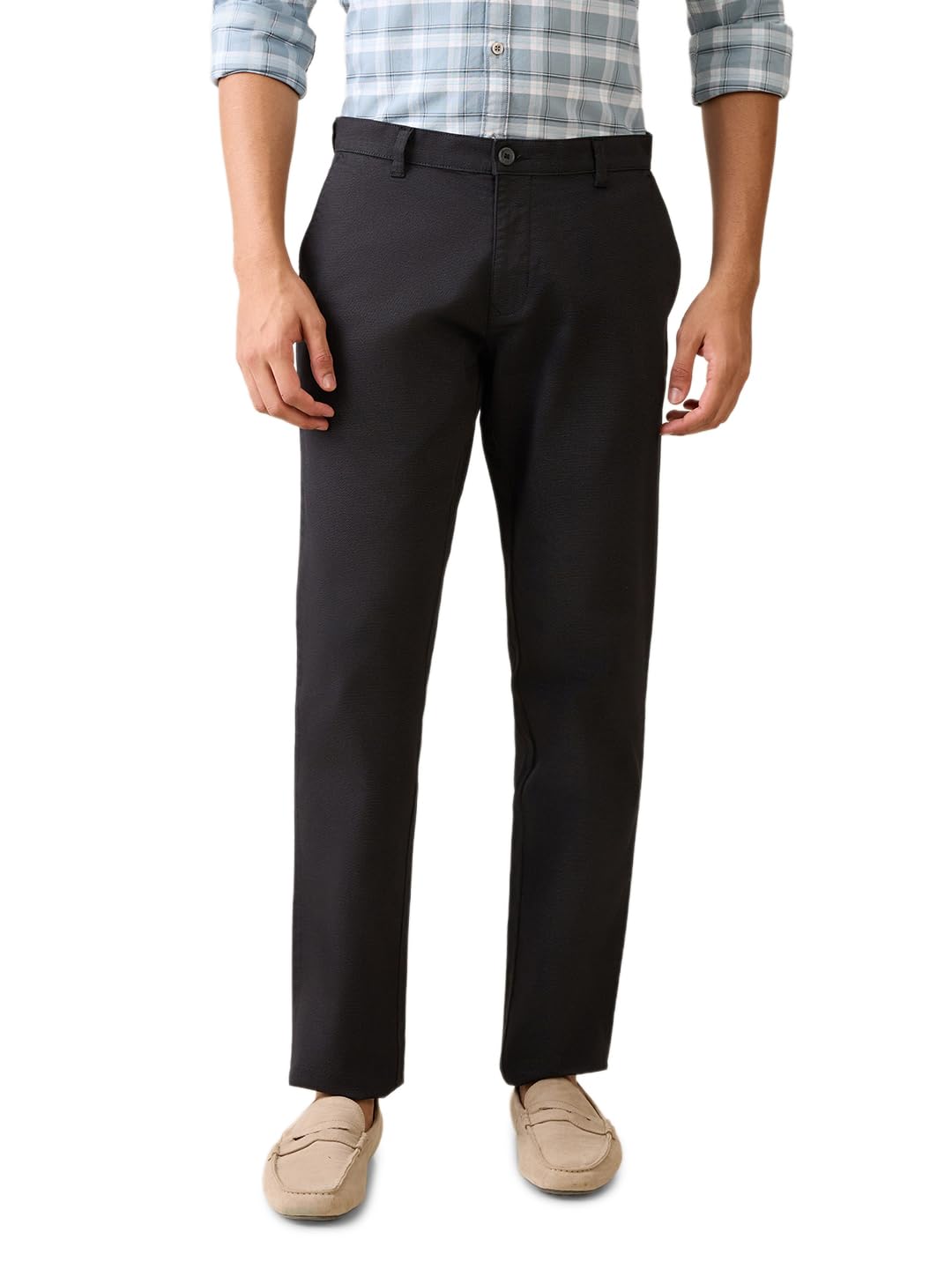 parx Men Low Rise Tapered Fit Print Pattern Cotton Blend Flat Front Casual Trouser-picture-17