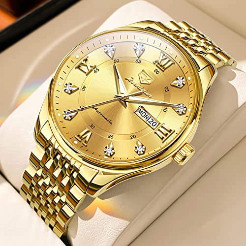 Image of OLEVS Automatic Mens Watches Self Winding Mechanical Business Luxury Dress Wrist Watch Stainless Steel Waterproof Luminous Day Date