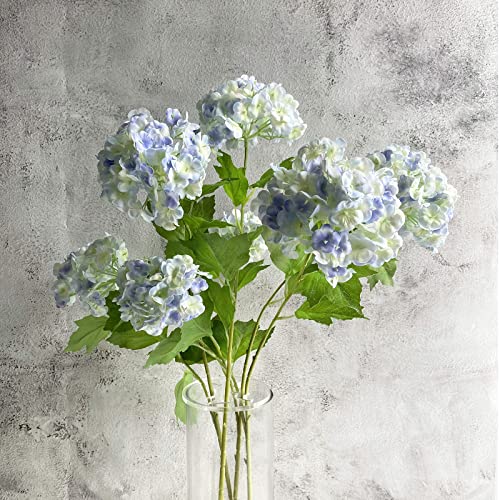 La Mejor Lista de Nieve artificial - los preferidos. 47 YalzoneMet - Bola de Nieve Artificial Viburnum 4 Piezas de 26 Pulgadas, Color Azul Graduado, pequeña Hortensia, 2 Cabezas, Natural, Realista, Tacto Real, látex sintético, Flor...