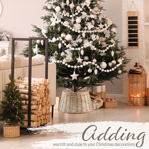 DECO EXPRESS Weihnachtsbaum Rock, Geflochtener Korb für Tannenbaum, Abdeckung Christbaumständer, Deko für Weihnachten… – Ansicht 5