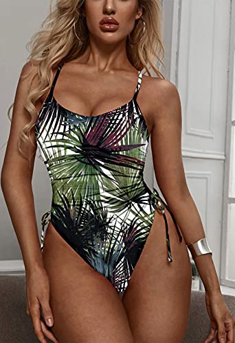 Image of Viottiset Women's Ruched High Cut One Piece Swimsuit Tummy Control Bathing Suit Monokini