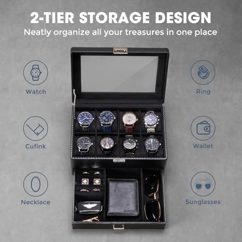 Range montre en PU cuir pour organiser votre commode - 5