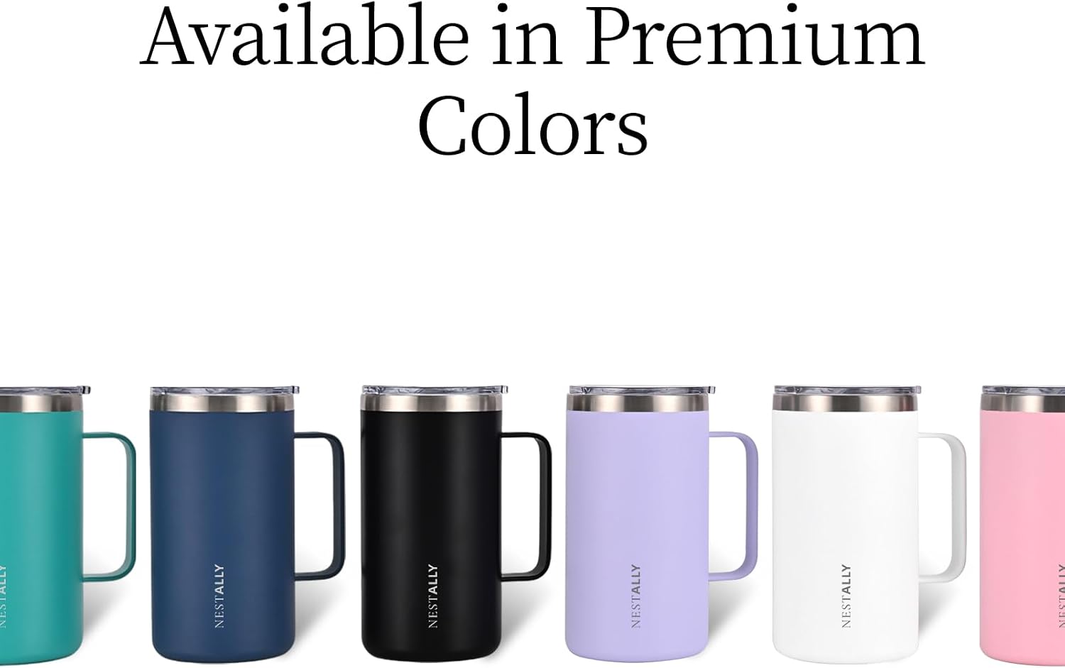 NESTALLY Cozy 20oz Insulated Coffee Mug with Lid & Handle, Stainless Steel Double Wall Vacuum Travel Mug for Hot & Cold Drinks, Reusable Coffee Tumbler, Leakproof, BPA-Free (Teal Green)