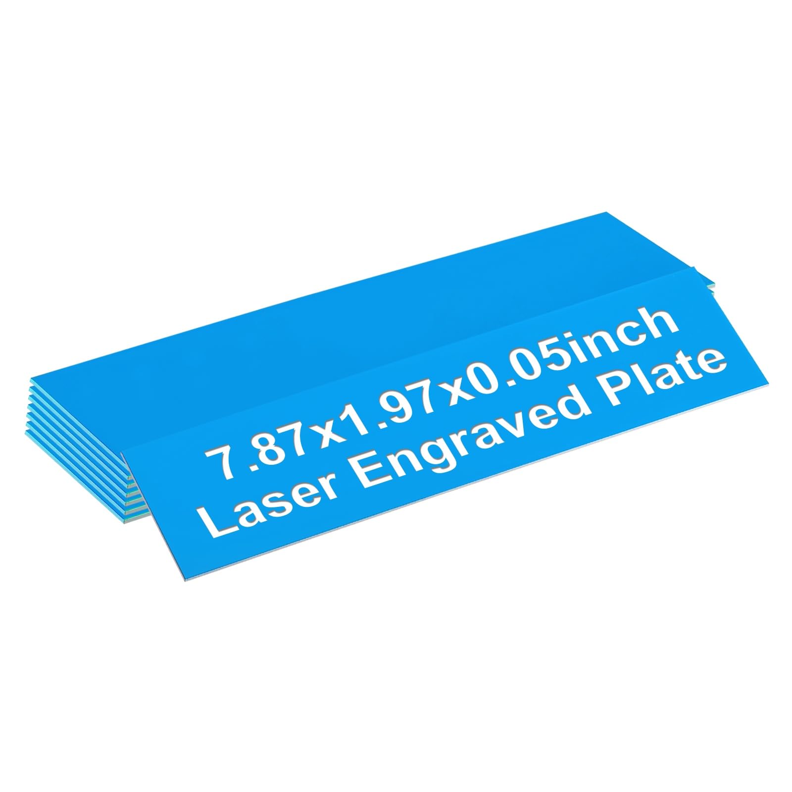 PATIKIL Blank Name Plates, 7.87x1.97" Engraved Name Plates Name Plate Personalized Custom Door Signs Desk Tags for Office Classroom, Sky Blue with White Letter, 8 Pcs