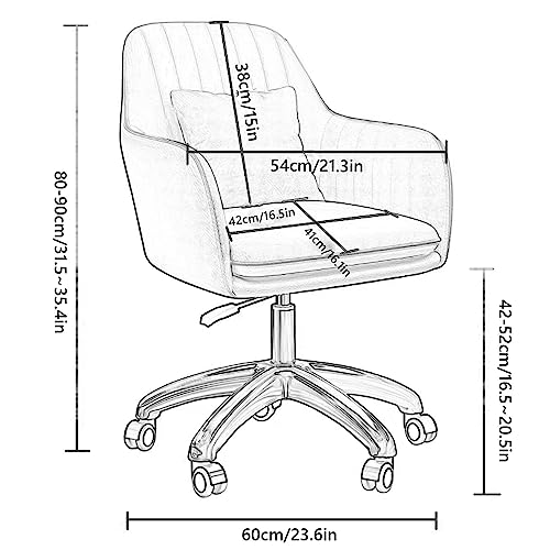 Chaise de bureau en velours pivotante avec hauteur réglable - 3