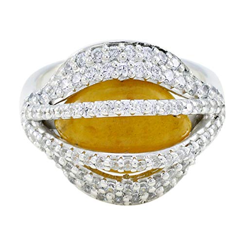 Bague de pierres précieuses en argent 925 au design rond et finitions de luxe