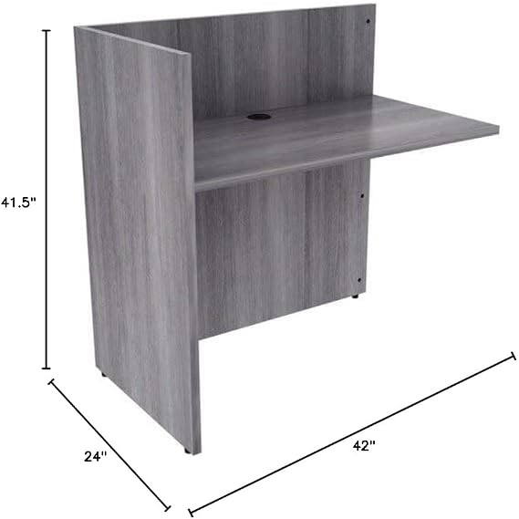Lorell LLR18308 42 in. Laminate Contemporary Reception Desk Weathered Charcoal