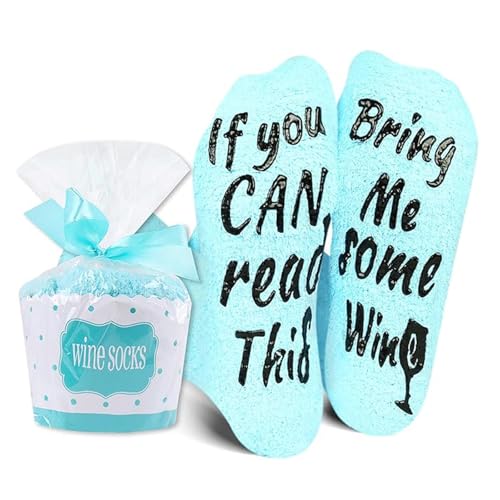 Image of Benefeet Sox Women Wine Sock Fuzzy If You Can Read This Bring Me Wine Socks Funny Gifts Mom Novelty Fluffy Cozy Saying Sock