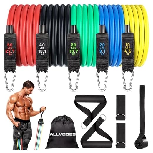 Resistance Band Set for Men and Women, Workout/Exercise Bands with Door Anchor, Handles