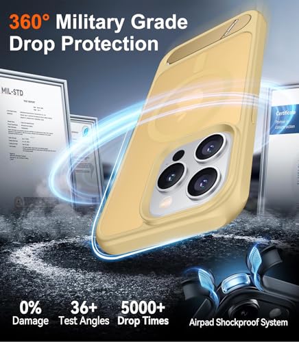 Image of Magnetic Compatible with iPhone 15 Pro Case, [Built-in Invisible Kickstand][Compatible with MagSafe] [Military Grade Shockproof] Slim Translucent Matte Phone Case for iPhone 15 Pro 6.1 inch