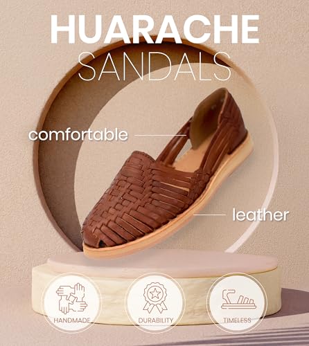 Macarena Collection Womens Shoes Leather Sandals for Women | Huarache Handmade Mexican Sandals | Comfortable & Stylish Womens Sandals 41503