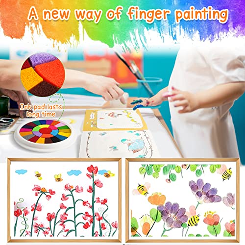 Funny Finger Painting Kit And Book, 25 Color Washable Finger Drawing With Finger Paint Pad, Easy Clean & Non Toxic Paint Toys For Kids #TOP1