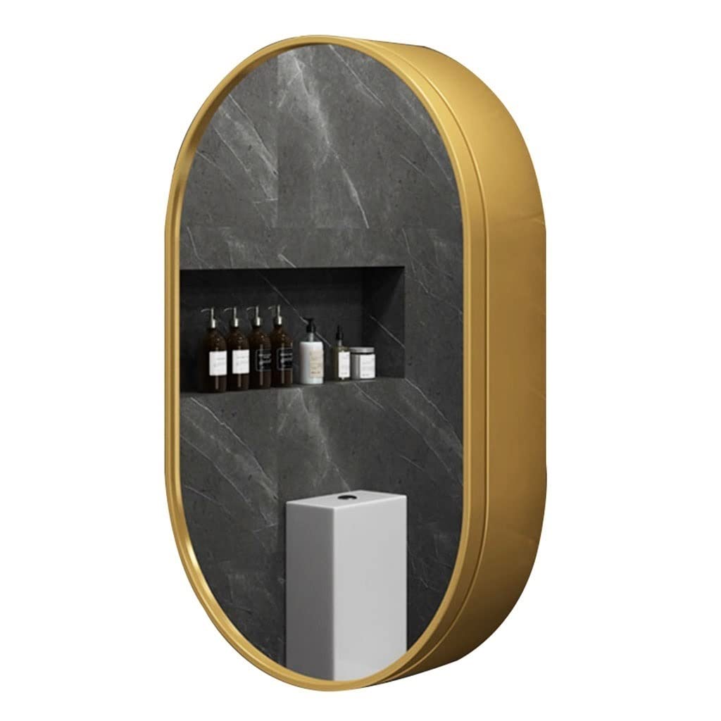 Armoire murale ovale Mcine en bois massif pour ranger une petite entrée