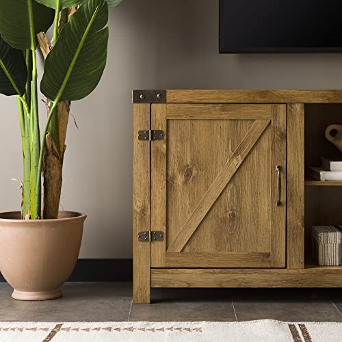 Walker Edison Georgetown Modern Farmhouse Double Barn Door Tv Stand For Tvs Up To 65 Inches, 58 Inch, Barnwood #TOP4