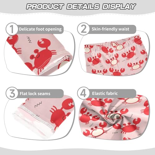 Girls Basic Leggings Baby Girls Pants Cute Crab Soft Footless Stretchy Tights Pants 4-10Y3