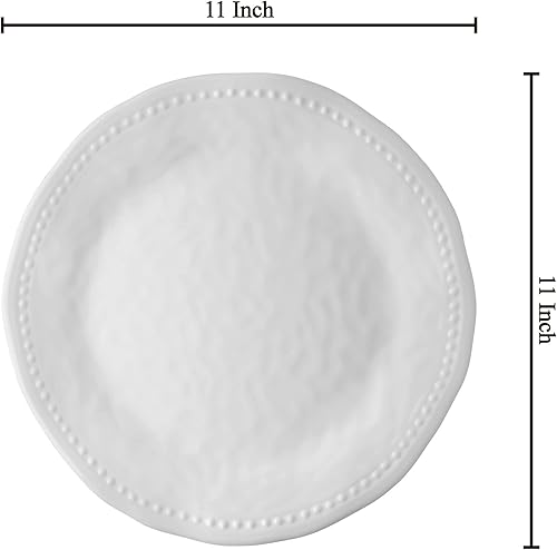 Miniatura 3 de UP ware - Juego de 6 platos llanos de melamina, sin BPA, aptos para lavavajillas, platos redondos para plato principal, pasta y ensalada, platos