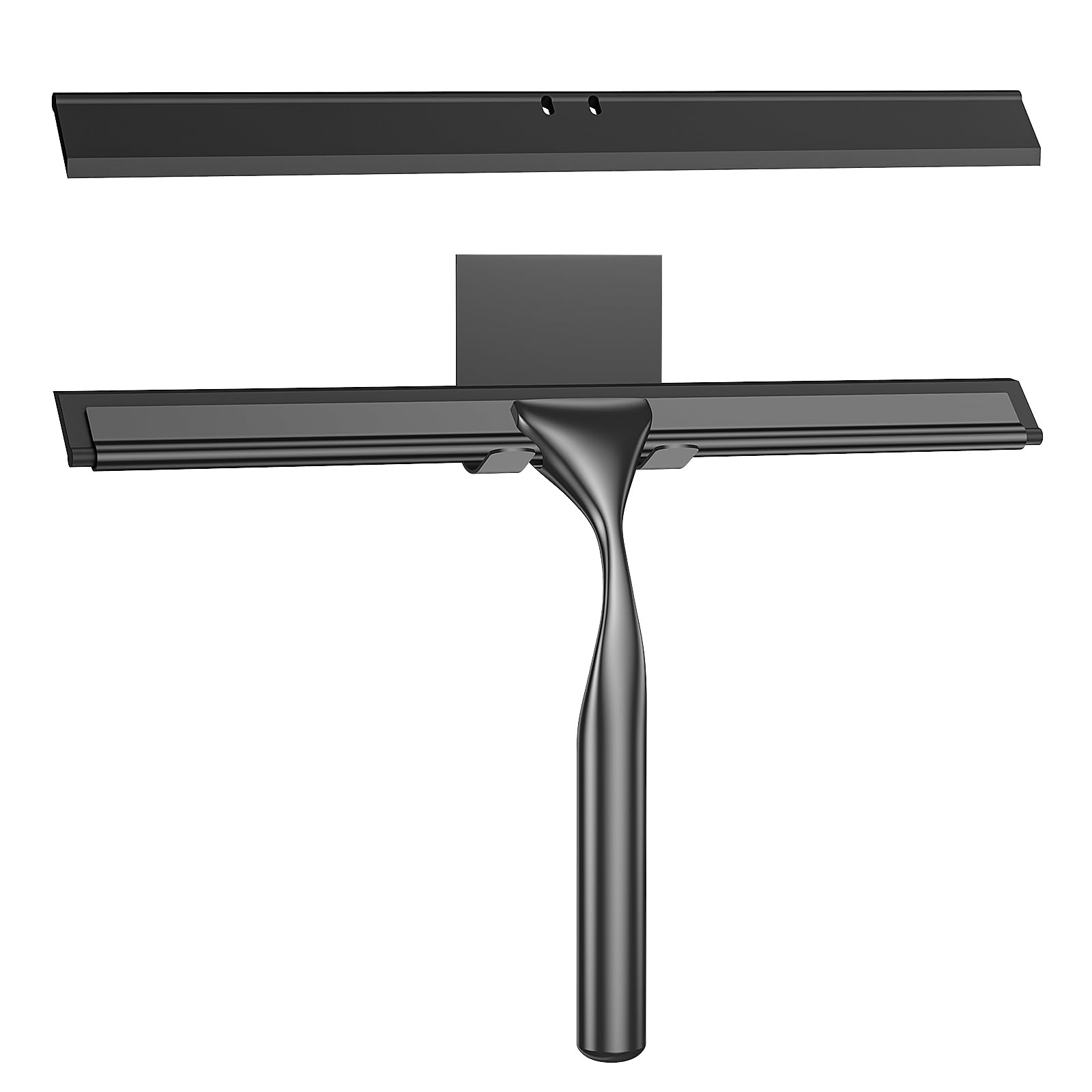 Radikor Black 25.5Cm Squeegee Shower Cleaner, Wiper & Scraper For Shower Doors, Bathroom, Kitchen, Window & Mirror