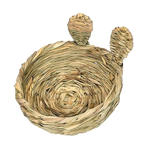 2セットウサギの草ベッドケージ 手作り編みペット干し草ベッド リス小動物用 丸型開口部スタイル