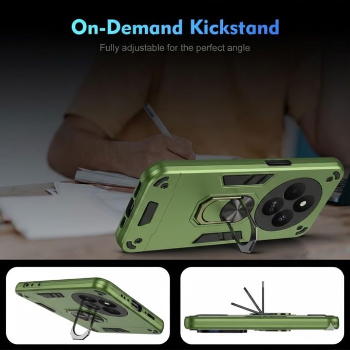 Image of Armor Kickstand Defender Back Cover case Mobile Cover for Poco C75 5G / Poco M7 5G / Redmi 14C 5G / Redmi A4 5G