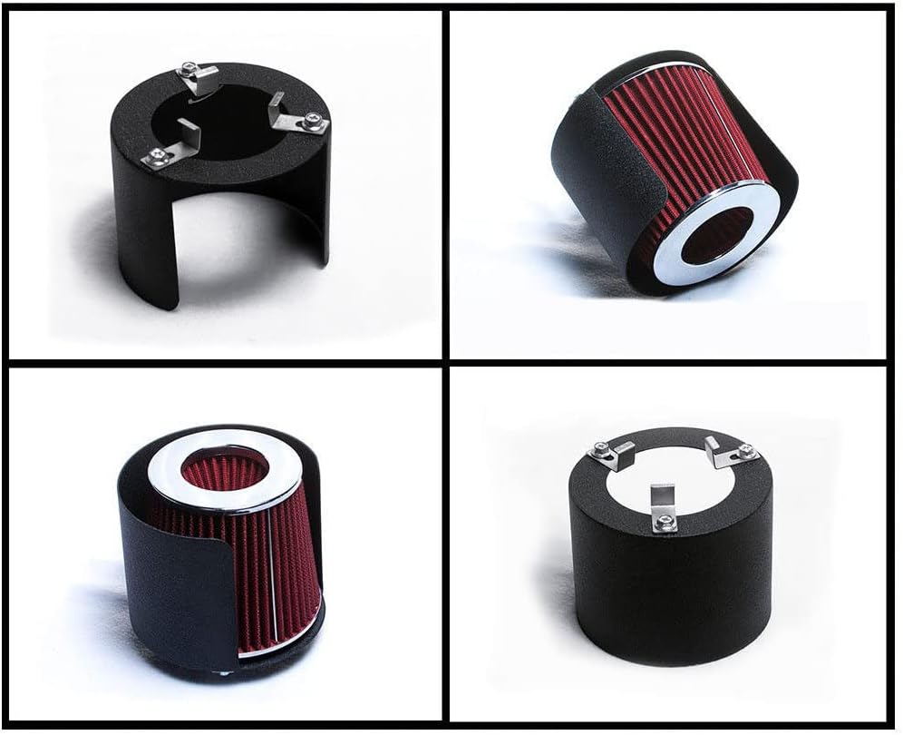 UNIVERSAL ALUMINUM WITH BLACK PAINT WRINKLES FINISHED CONE AIR FILTER COVER