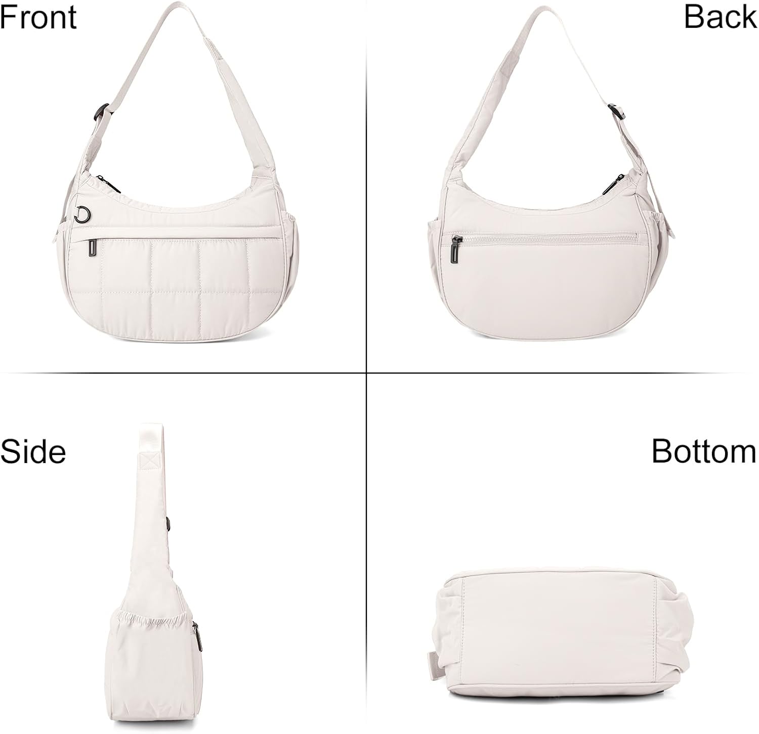 Shoulder Bag for Women Small Puffer Purses Crescent Bag Hobo Handbags with Adjustable Strap for Daily - Image 7