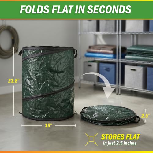 Image of 29.5-Gallon Pop up Outdoor Garbage Can Set - Set of 2 Collapsible Trash Cans for Parties, Yard Waste, or Laundry - Camping Accessories by Wakeman