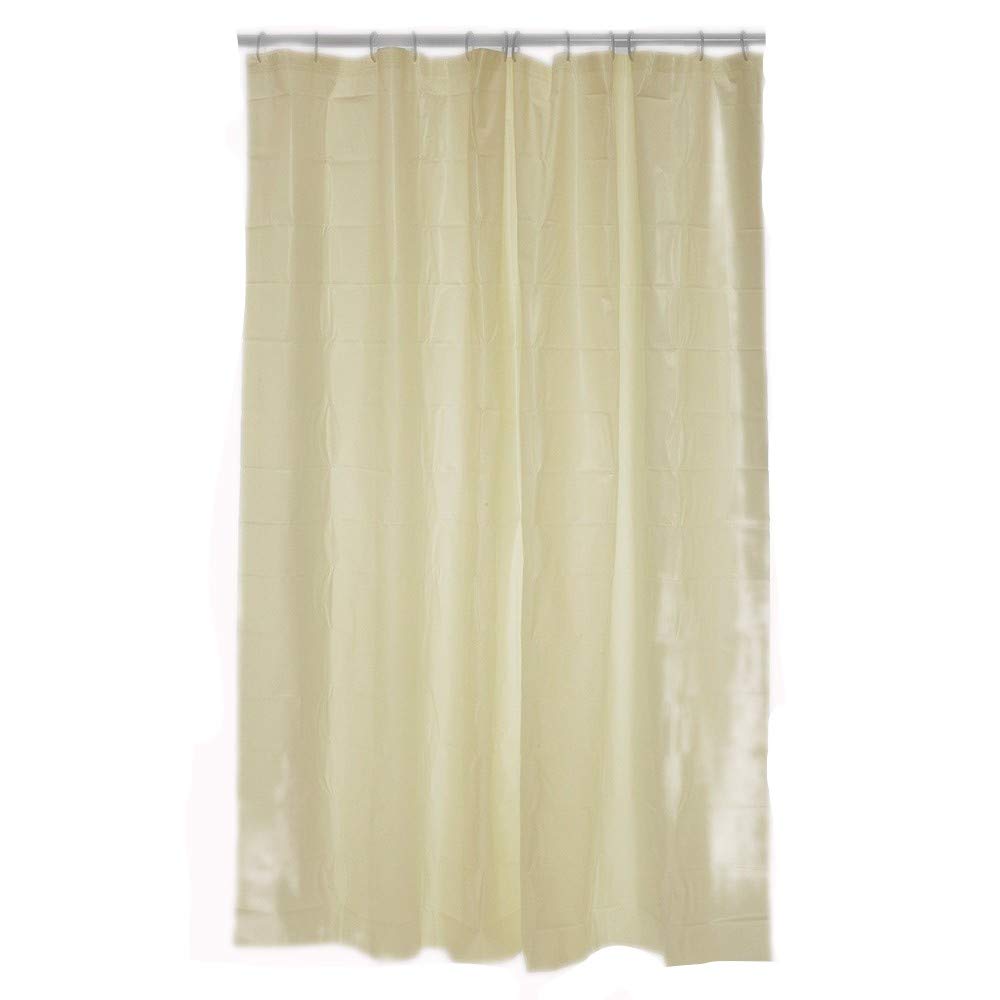 Blue Canyon Peva Cream Peva Plain Shower Curtains | 100% Peva Shower Curtain | Anti-Bacterial Surface Treatment | Water Repellent| Weighted Hem | 180 X 180Cm | 12 Reinforced Eyelets With Hooks (Cream)