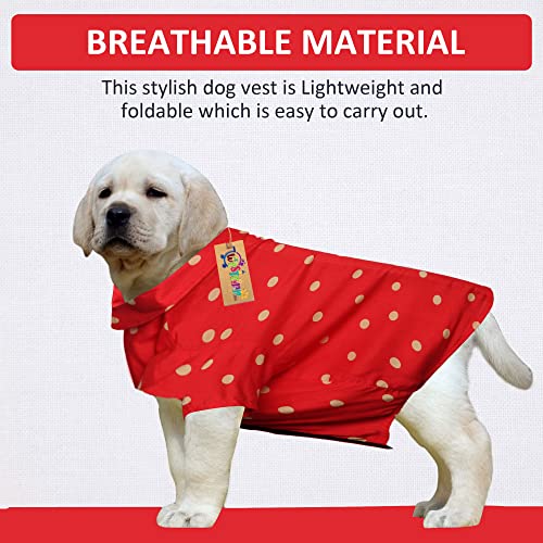 Image of Western Era Super Soft Trendy Printed Dog Shirt, Ultra Comfort Cotton Apparel, Breathable Basic Vest, Cute Lightweight Thin for Your Furies (Polka Red) (Large - 20 Inch),1 Count
