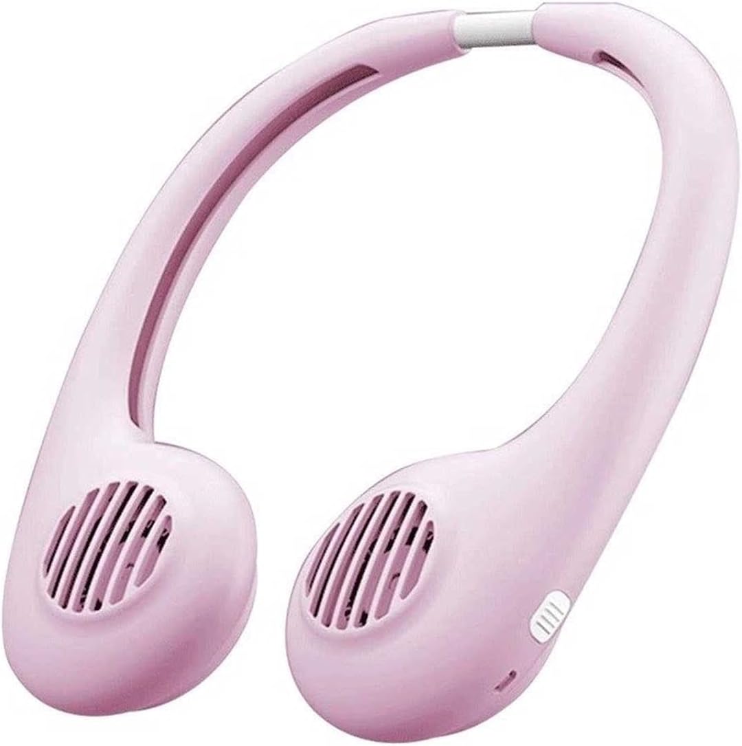 Neck Band Fan, Portable Neck Hanging Fan Sports Fan, Handsfree Mini Electric USB Fan Rechargeable with Dual Head 3 Speeds for Traveling Sport Outdoor Camping Office Low Noise Design