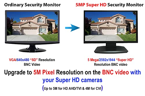 Image of 101AV 23.6 inch 5MP 16:9 Professional Security Monitor with HDMI and BNC, 24 /7 | Directly Connects to Super HD 5MP /2560x1920 TVI, AHD, CVI & CVBS Cameras, 1 HDMI Input, 2 BNC Inputs and 2 BNC Outputs
