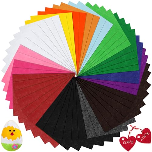 KaKaPops Thin Felt Fabric Sheets, Assorted Colors Soft Felt Sheets