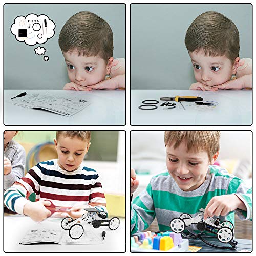 Talent Star DIY Climbing Vehicle, STEM Educational Toy Car Assembly Kit, Solar Powered Mechanical Circuit Building 4WD Robotic Motor Car Set for Science, Engineering, Gifts for Boys Kids
