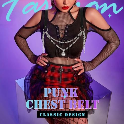 Bodiy Goth Leather Chest Chain Punk Rock Belts Fashion Harness for Women Costume Belts Cosplay Rave Accessory3