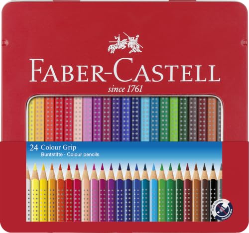Faber-Castell - Buntstifte Set Colour Grip 24-teilig im Metalletui