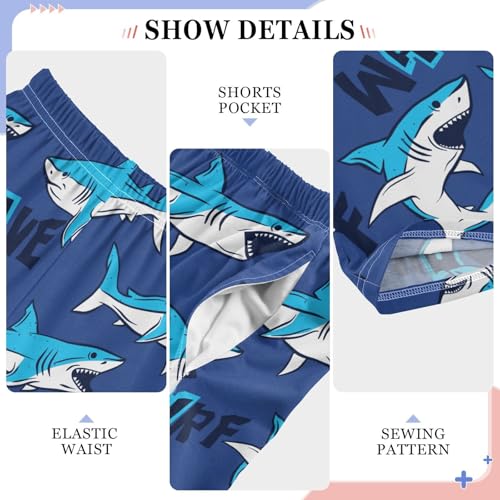 Shark Surf Wave Boys Long Pants Soft Trousers Elastic Waist Kids Lounge Bottoms with Pockets S-XL4