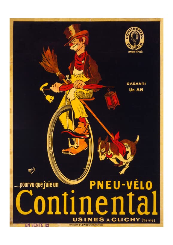Poster Continental Bicycle Tyre Spiffing Prints mat encadré S