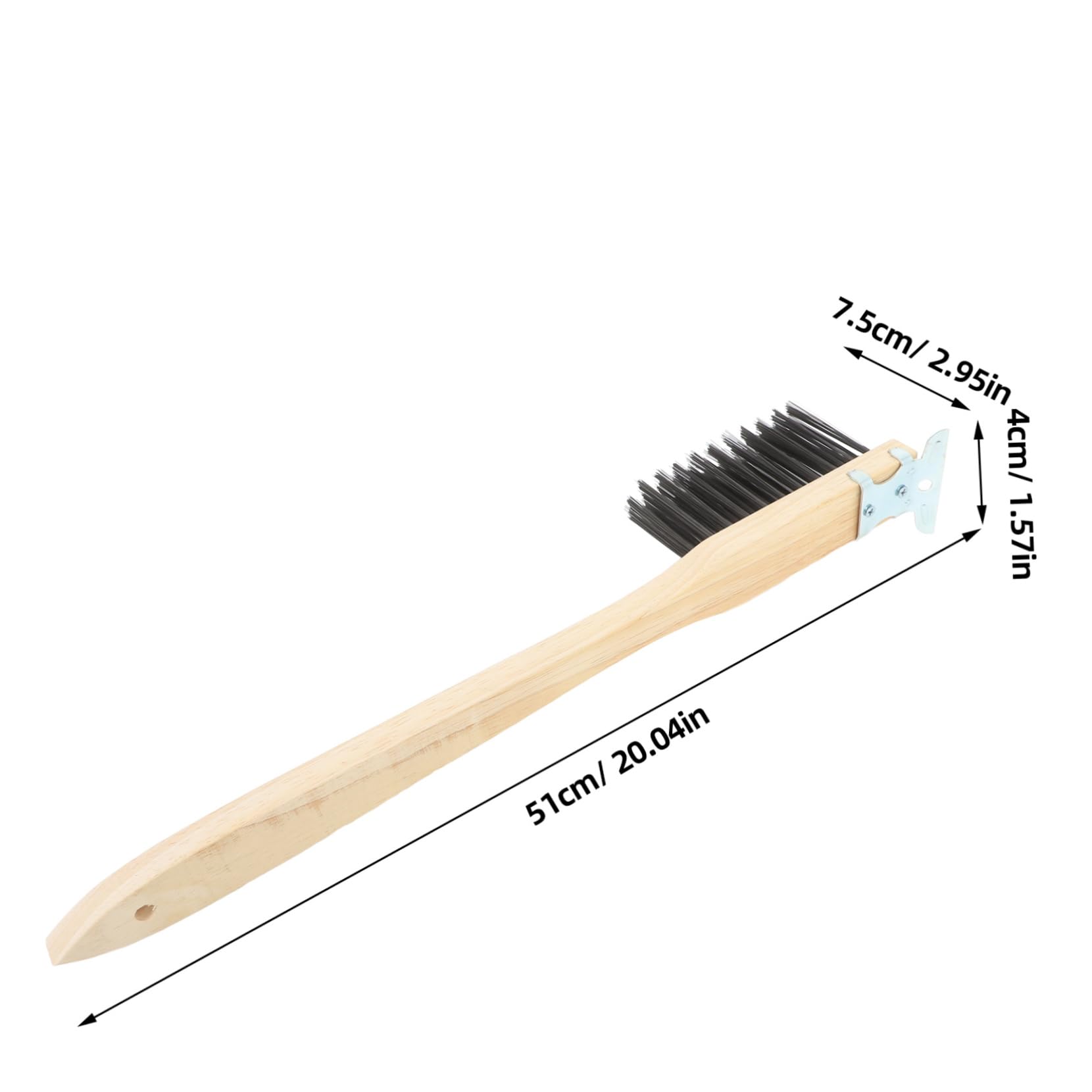 Mikikit Pizza Tool Set Pizza Stone Brush Wooden Handle BBQ Grill Brush Scraper for Cleaning