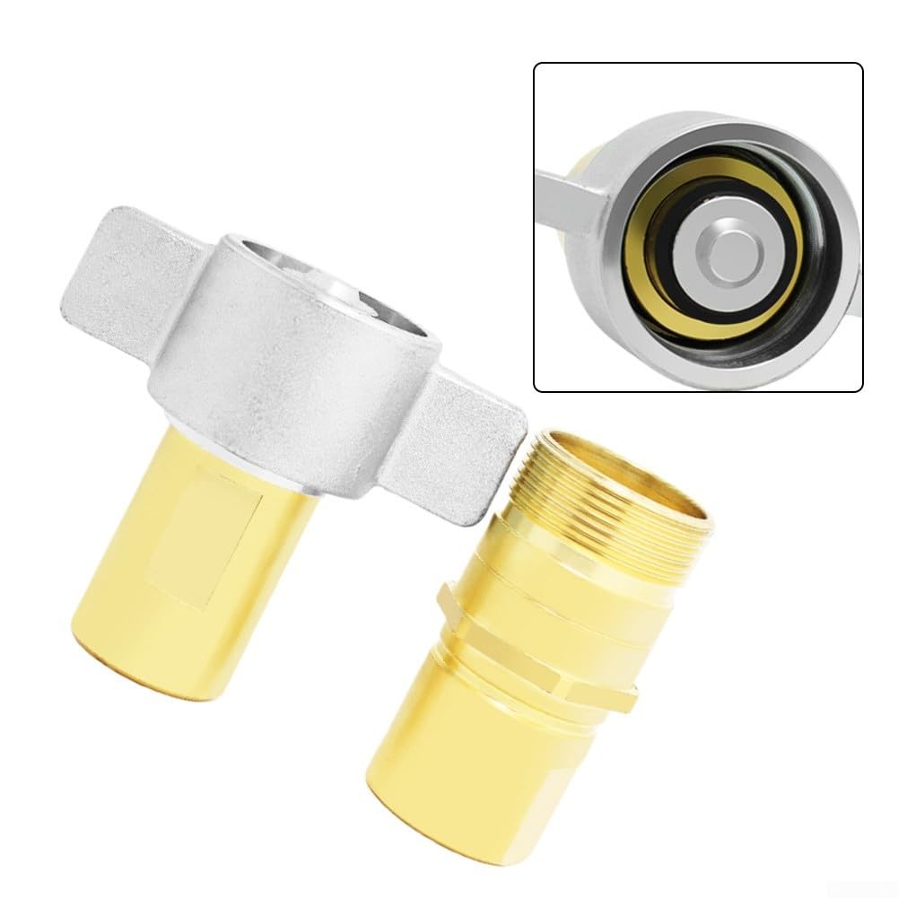 Conector rápido hidráulico de latón NPT 1/2 3/4 1 pulgada, 70 MPa de alta presión tipo ala de bloqueo para limpiar vehículos y equipos industriales (1 pulgada)