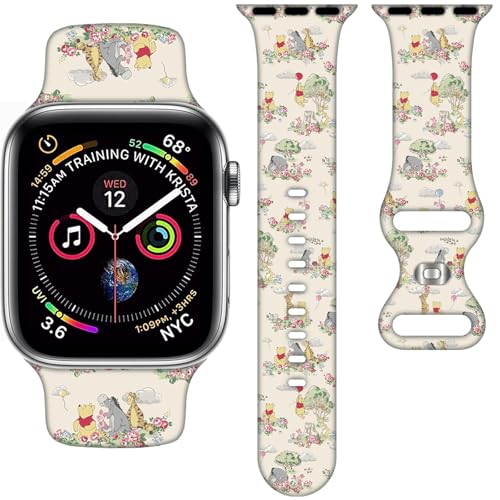 Cartoon Band Compatible with Apple Watch 38mm/40mm/41mm/42mm/44mm/45mm/46mm Cute Bands Replacement for Apple Watch Series 10 9 8 7 6 5 4 3 SE2 Silicone iWatch Band for Women Men
