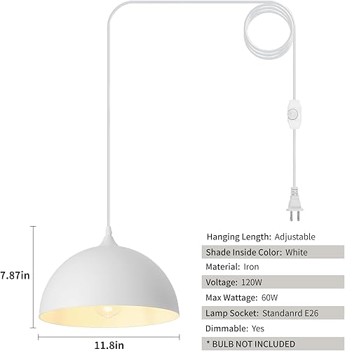 Miniatura 21 de Lámpara Colgante Industrial Electrochapada en Oro de 11.8 pulgadas, Paquete de 2, Lámparas Colgantes de Metal para Isla de Cocina, Lámpara Colgante